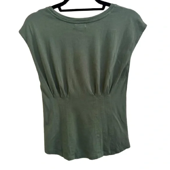 NWT! Good American Corseted Style Sleeveless Green Tee size 1 (small) - Picture 4 of 8